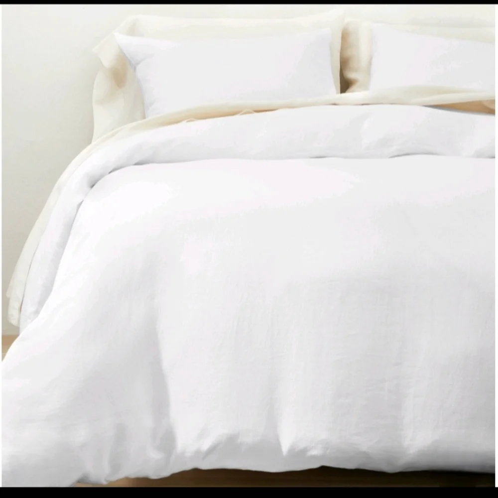 Casaluna Full/Queen Hemp Duvet & Sham Set White